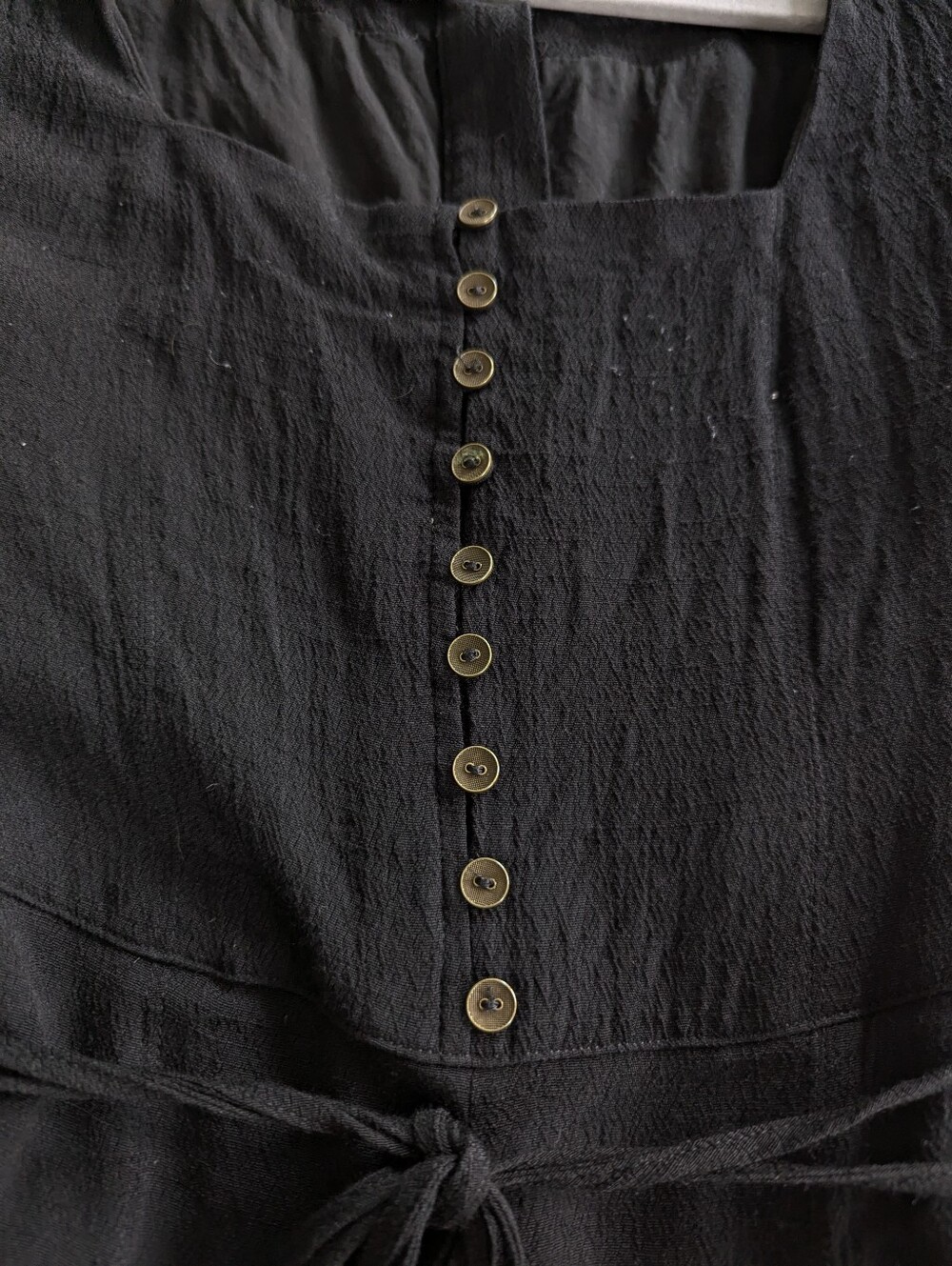 Anthropologie Maeve Sienna Jumpsuit Square Neck Buttons Ties - Picture 11 of 15